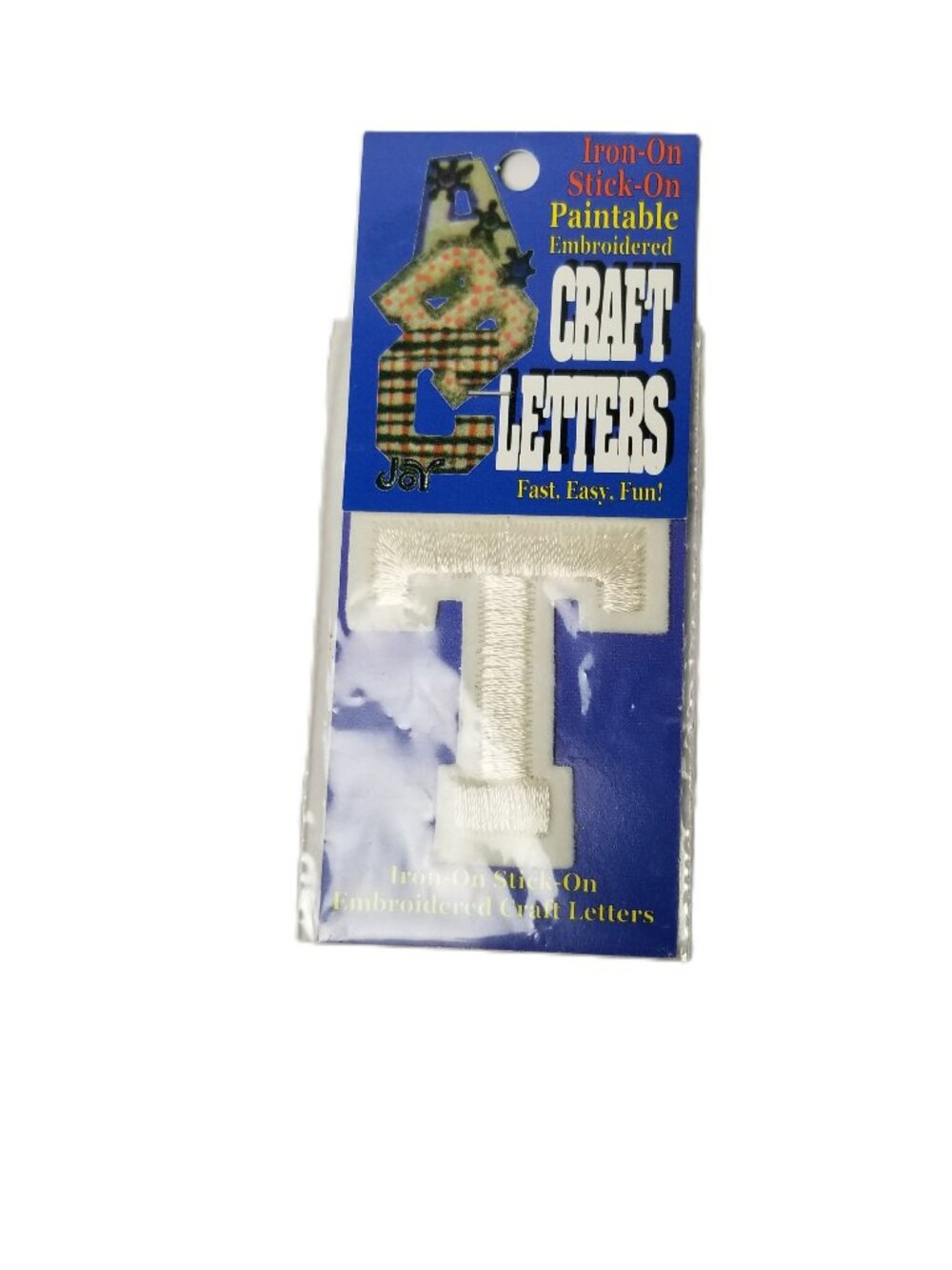 Iron On Letter T Patch White Embroidered Craft Letter 2 Inch Sew Stick On DIY